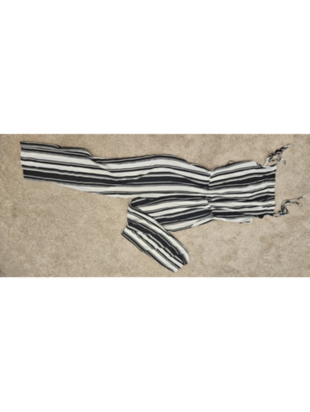 Green Envelope Los Angeles Black White Striped Wide Leg Jumpsuit M